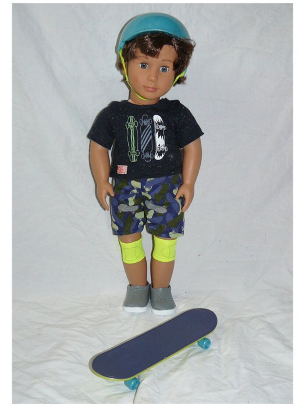 Our Generation Theodore 18 in. Boy Skateboard Fashion Doll, Original Outfit, EUC